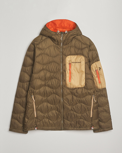 Peak Performance Helium Utility Down Hooded Jacket Meadow Moss/Sierra Sand – Green