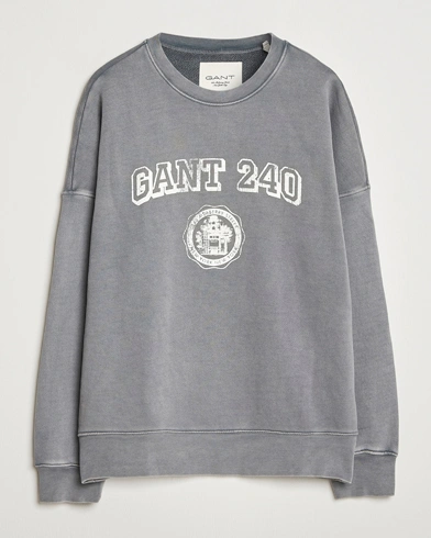 GANT 240 Mulberry Street Vintage Graphic Crew Neck Sweatshirts Steel G - Size: S / Mens clothing