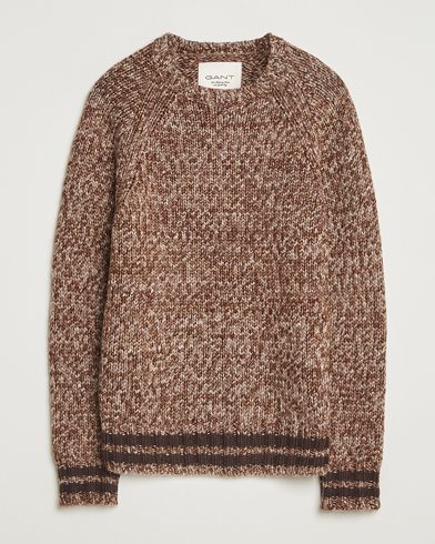 GANT 240 Mulberry Street Wool Heavy Knitted Sweater Light Brown Melange – Brown