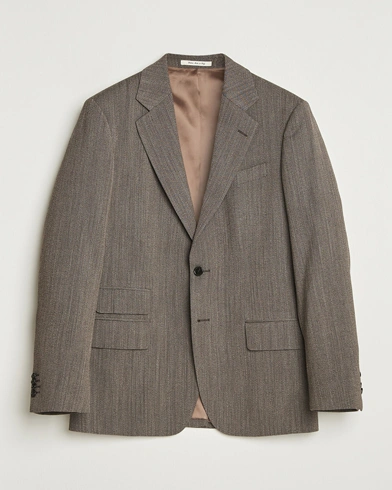 GANT 240 Mulberry Street Herringbone Suit Jacket Deep Brown – Brown