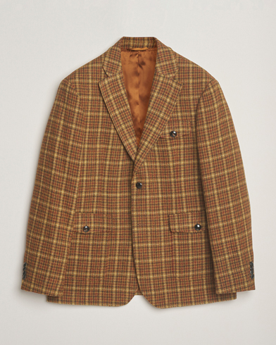 GANT Checked Tweed Blazer Peanut Butter – Brown