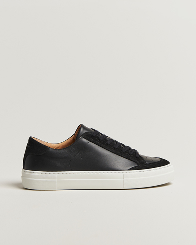 J.Lindeberg Art Signature Leather/Suede Sneaker Black – Black