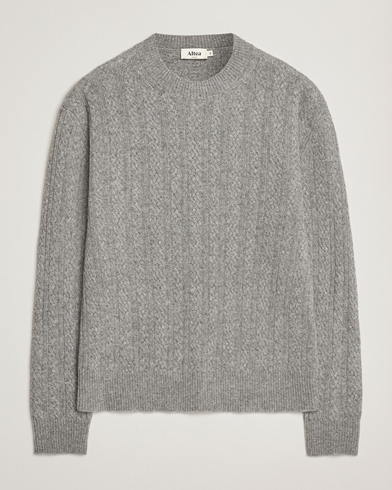 Altea Cable Crew Neck Sweater Grey Melange – Grey
