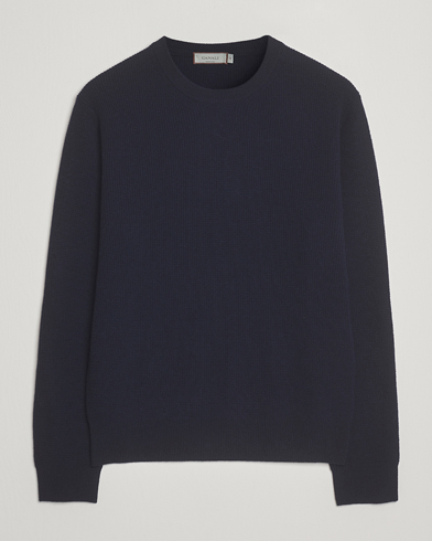 Stone Island Ribbed Soft Organic Cotton Crewneck Navy Blue at