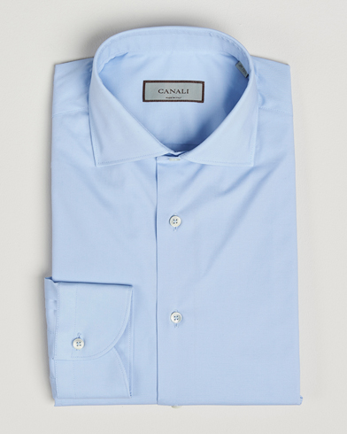 Canali Slim Fit Cotton/Stretch Shirt Light Blue – Blue