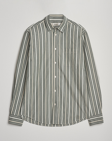 Forét Maple Poplin Shirt Dark Green Stripe – Green