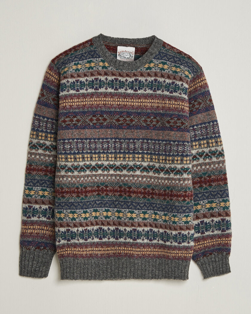 Jamieson's of Shetland Jamiesons Of Shetland All Over Fair Isle Pullover Crew Neck Multi – Multi-colour