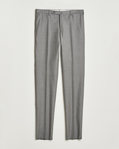 Incotex Slim Fit Carded Flannel Trousers Dark Grey at CareOfCarl.com