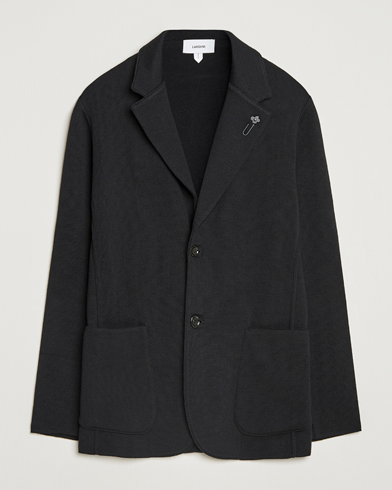 Lardini Knitted Cotton Blazer Navy at CareOfCarl.com