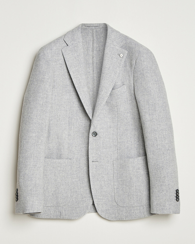 L.B.M. 1911 Jack Fly Knitted Wool Blazer Light Grey – Grey