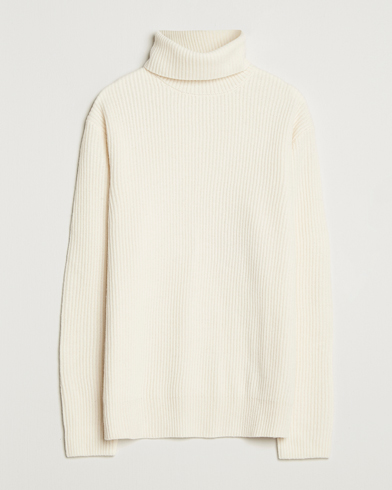 LES DEUX Eddie Wool Rib Rollneck Ivory – White