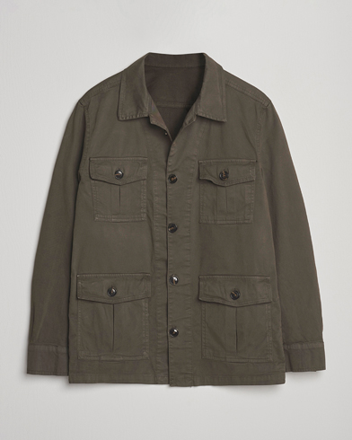 Oscar Jacobson Safari Shirt Jacket Olive – Green