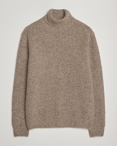 John Smedley Cherwell Extra Fine Merino Rollneck Mushroom Brown at