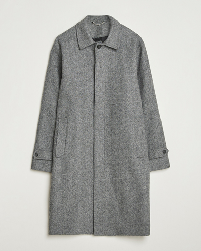 Palmes Herringbone Wool Coat Charcoal – Grey