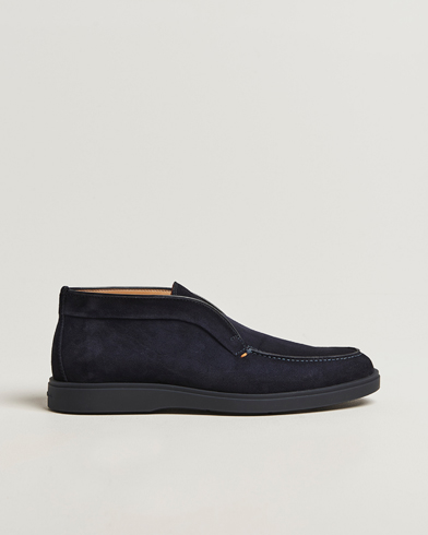 Santoni Detroit Chukka Boots Navy Suede – Blue