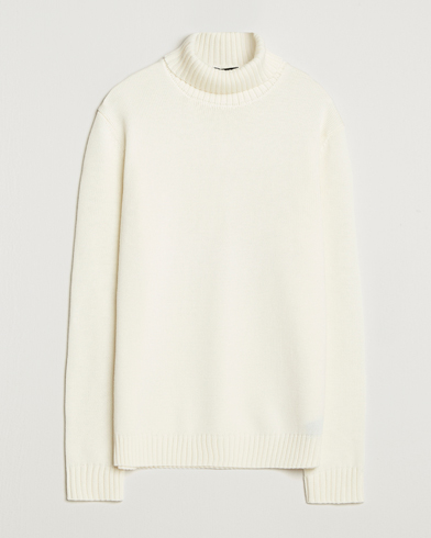 Zanone Virgin Merino Wool Rollneck Latte – White
