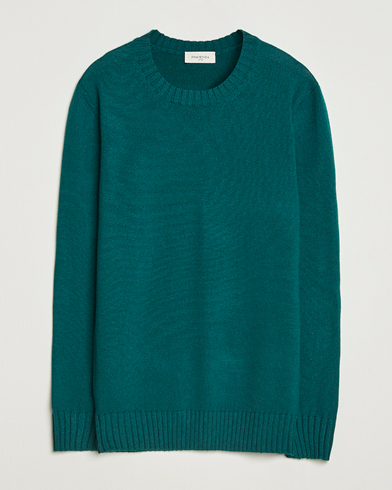 Piacenza Cashmere Brushed Wool Crew Neck Dark Green – Green