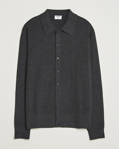 John Smedley Petworth Extra Fine Merino Cardigan Charcoal at