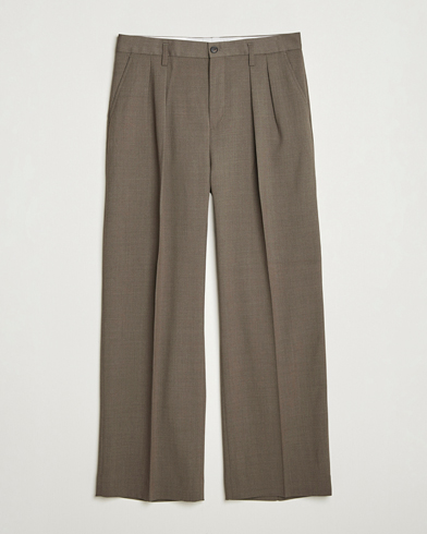 Filippa K Filippa K Milo Wide Wool Trousers Driftwood - Size: 50