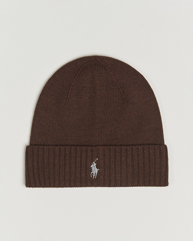 Polo Ralph Lauren Merino Beanie Brown Melange – Brown