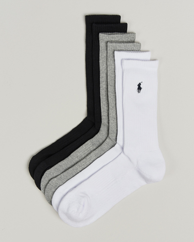 Polo Ralph Lauren Polo Ralph Lauren6-Pack Crew SockGrey – Black