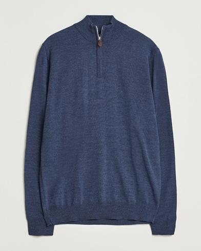 Lacoste Colorblocked Knitted Half Zip Navy Blue at CareOfCarl.com