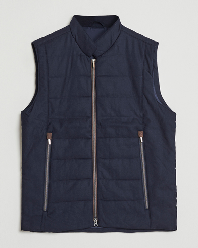 Brunello Cucinelli Nylon Down Vest Navy at CareOfCarl.com