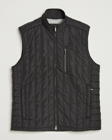 TAION High Neck Full Zip Lightweight Down Vest Black at CareOfCarl.com