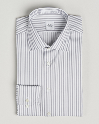 Stenströms Regular Fit Striped Cut Away Shirt Grey - Size: L