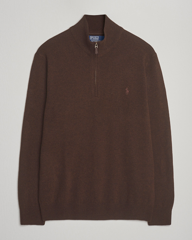 Polo Ralph Lauren Double Knit Jaquard Half Zip Sweater Nutmeg