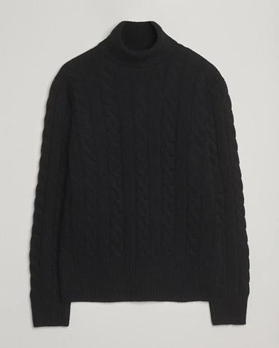 Polo Ralph Lauren Wool/Cashmere Cable Rollneck Polo Black – Black