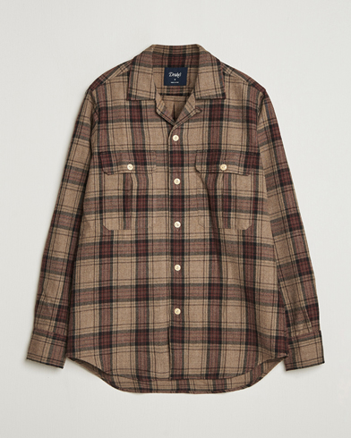 Gitman Vintage Brushed Winter Madras Button Down Shirt Brown/Olive