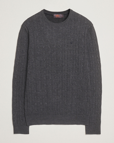 Morris Merino Cable O-Neck Grey – Grey
