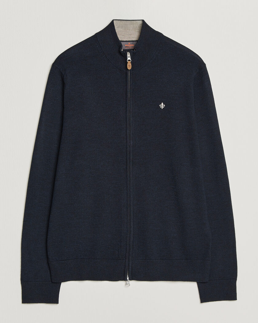Charles Tyrwhitt Pure Merino Zip Neck Jumper Cornflower Blue at
