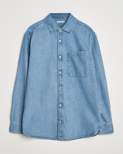 KnowledgeCotton Apparel Cotton Indigo Denim Shirt Light Blue – Blue