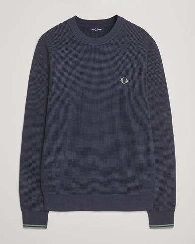 Fred Perry Waffle Stitch Jumper Dark Airforce – Blue
