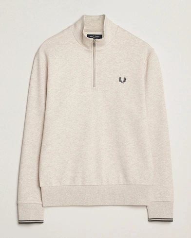 Fred Perry Half Zip Sweatshirt Porrigde Marl – Beige