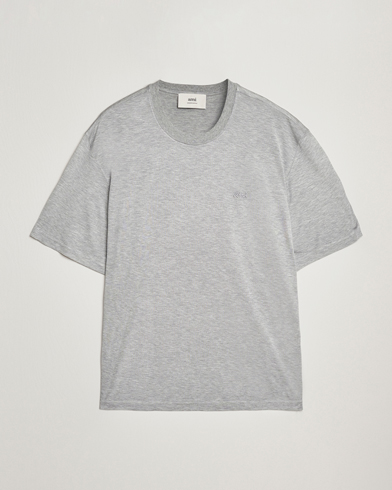 AMI Signature Logo Mercerized T-Shirt Light Grey Melange – Grey