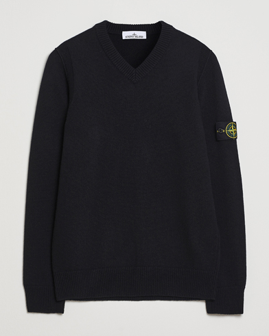 Stone Island Knitted Lambswool V-Neck Black – Black