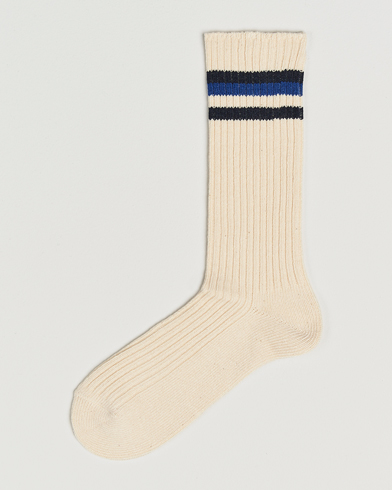 Kamakura Shirts Kamakura ShirtsVintage Ivy SocksWhite/Blue – Beige