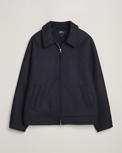 A.P.C. Chase Wool Bomber Jacket Dark Navy – Blue