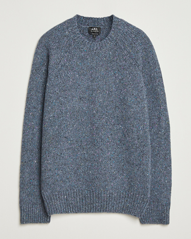 A.P.C. Harris Wool Knitted Sweater Blue Grey – Blue