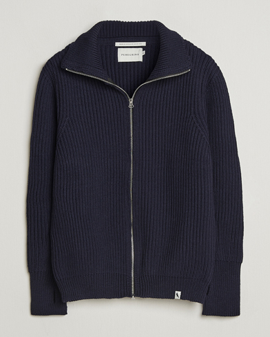 Paul Smith Full Zip Stripe Wool Cardigan Navy at CareOfCarl.com