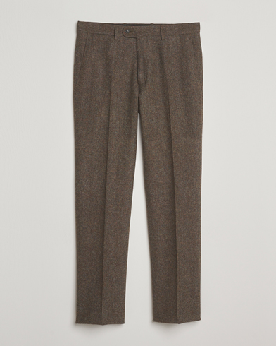 Walker Slater Edward Shetland Wool Donegal Trousers Dark Green – Green