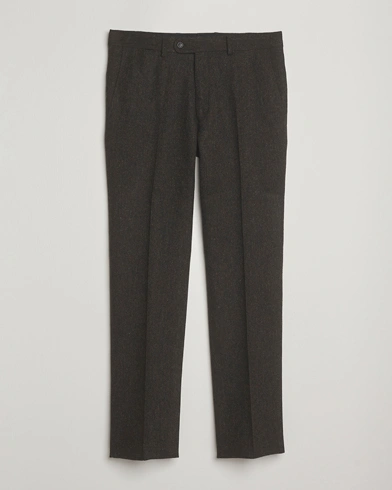 Walker Slater Edward Shetland Wool Donegal Trousers Dark Brown – Brown