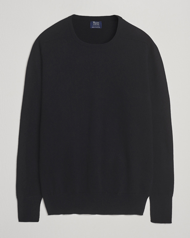William Lockie Melrose Cashmere Crew Neck Black – Black