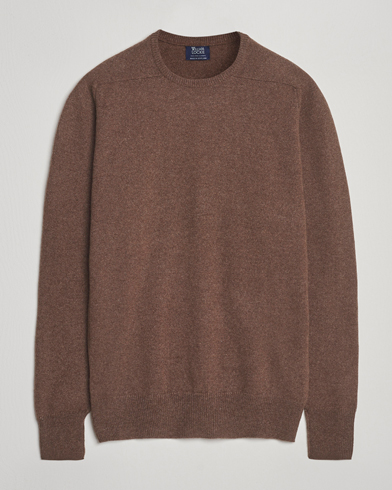 William Lockie Melrose Cashmere Crew Neck Mocha - Size: L