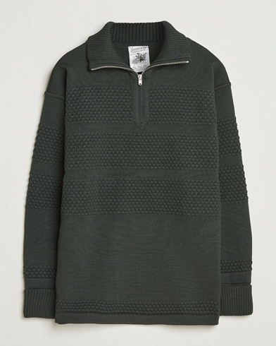 S.N.S. Herning Fisherman Wool Short Zip Dark Forest Green – Green
