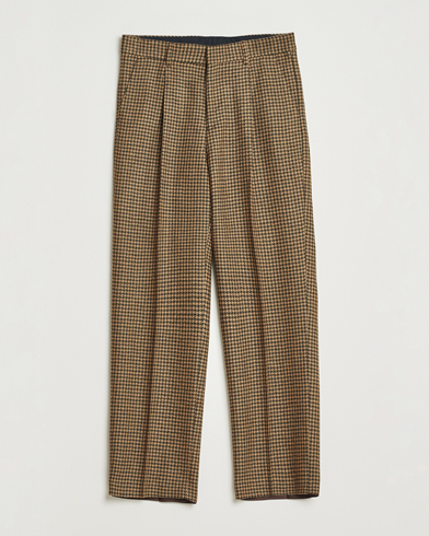 Tiger of Sweden Todne Swedish Wool Dogtooth Trousers Brown Olive – Brown