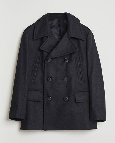 Harris Wharf London Boucle Peacoat Navy at CareOfCarl.com